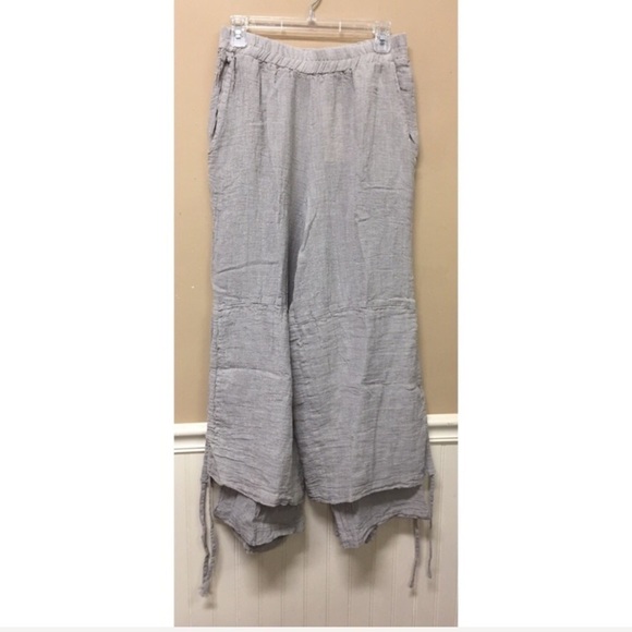 Luukaa Pants - LUUKAA Crinkle Linen Double Layer Lagenloo…